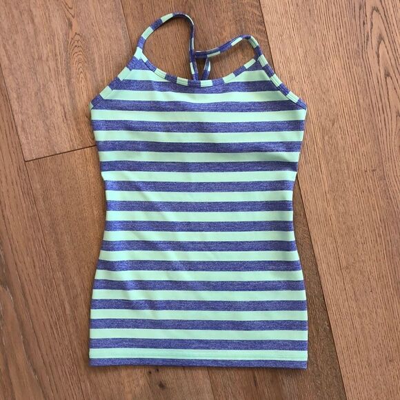 Ivivva by Lululemon Striped Athletic Tank Top, Girls 8 - Picture 1 of 3